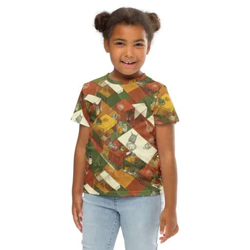 Bazaar Geometry on a Kids Crew Neck T-Shirt