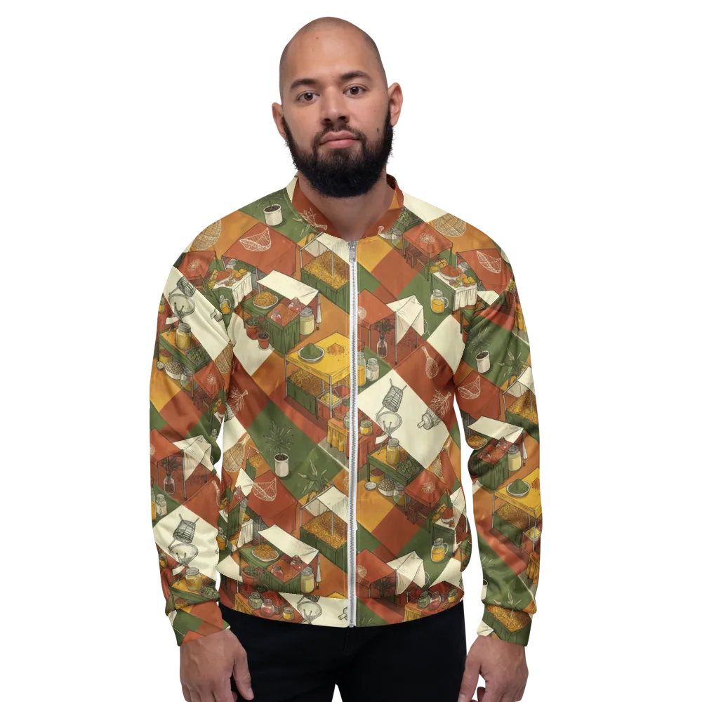 Bazaar Geometry on Bomber Jacket — Front