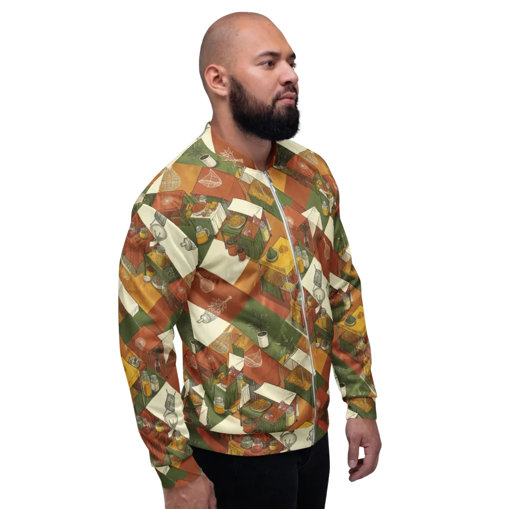 Bazaar Geometry on Bomber Jacket — Right