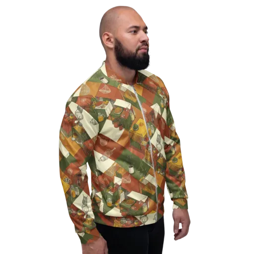 Bazaar Geometry on a Bomber Jacket