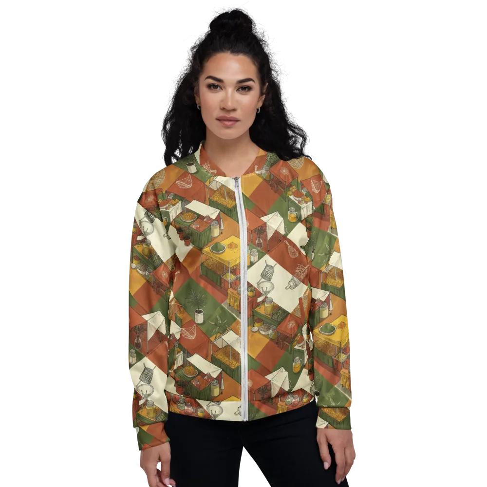 Bazaar Geometry on Bomber Jacket — Front