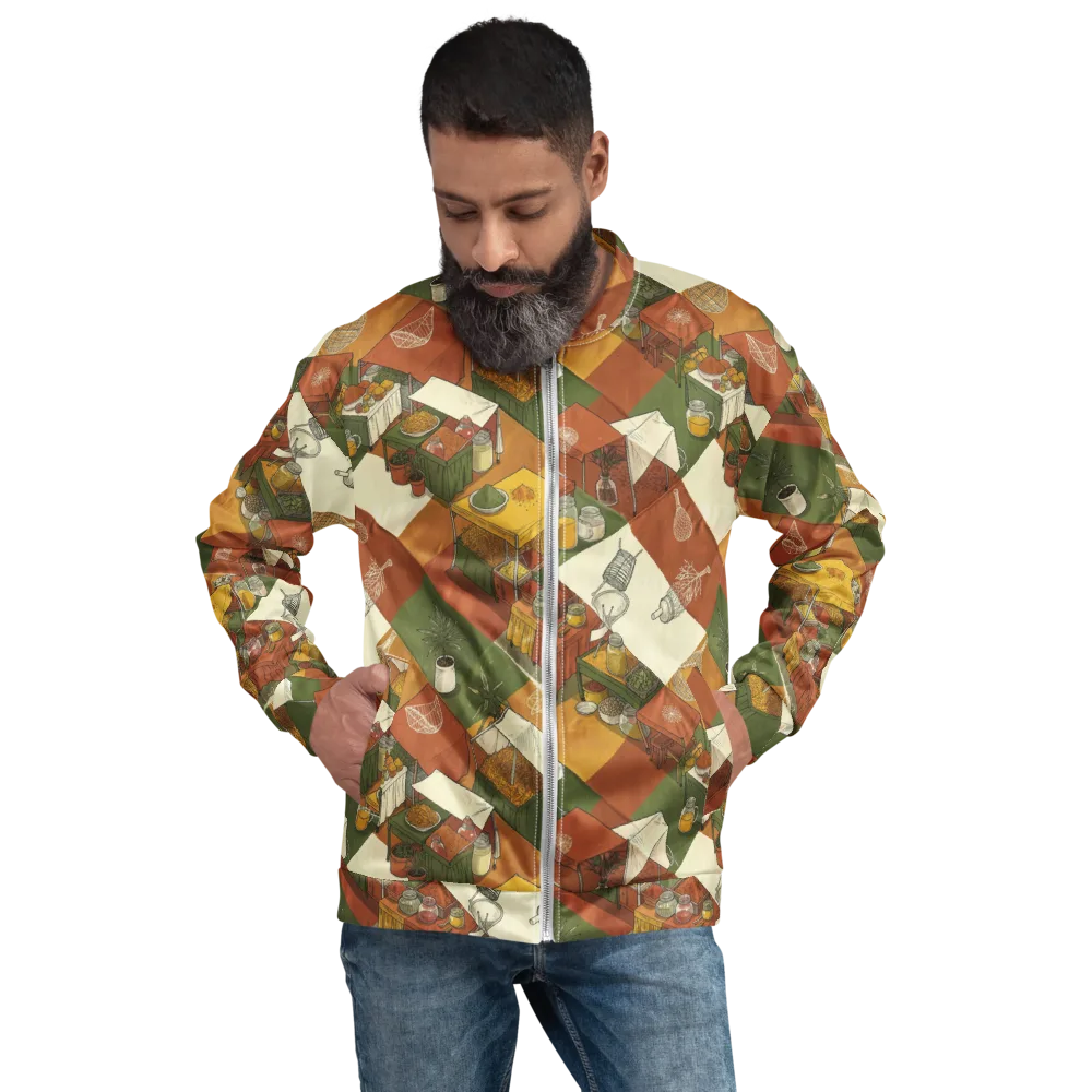 Bazaar Geometry on Bomber Jacket — Front