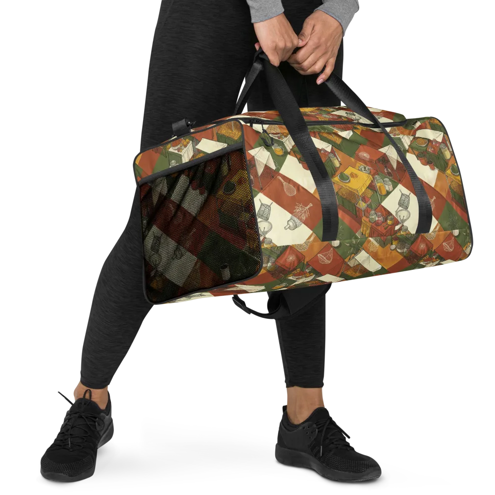 Bazaar Geometry on Duffle Bag — Right Front
