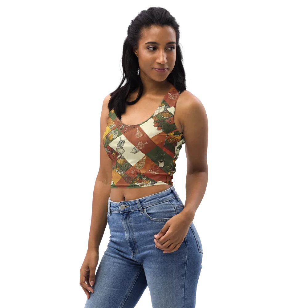 Bazaar Geometry on Crop Top — Left Front
