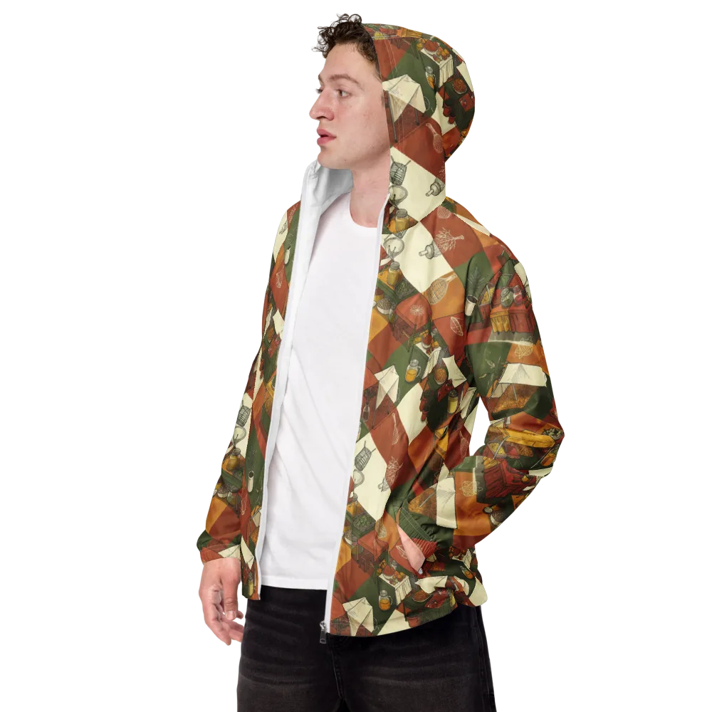 Bazaar Geometry on Men's Windbreaker — Left Front