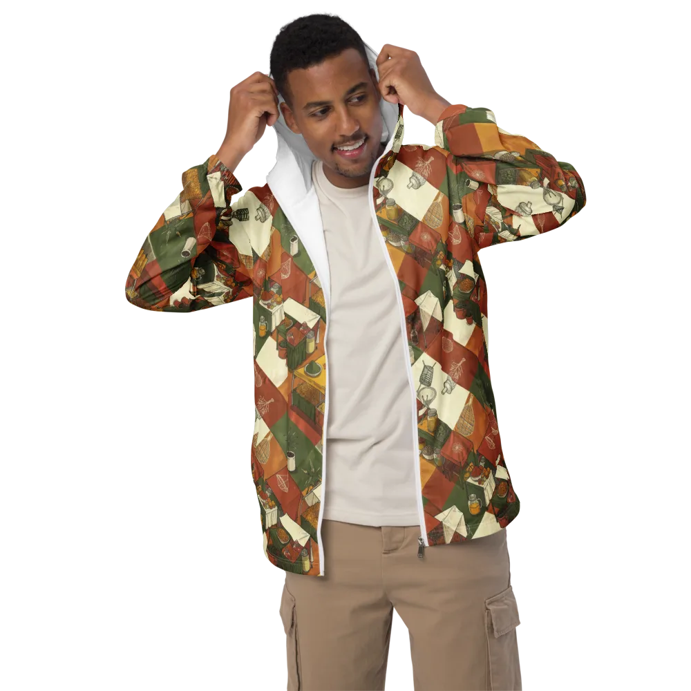 Bazaar Geometry on Men's Windbreaker — Front