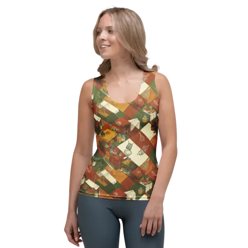 Bazaar Geometry on a Women's Tank Top