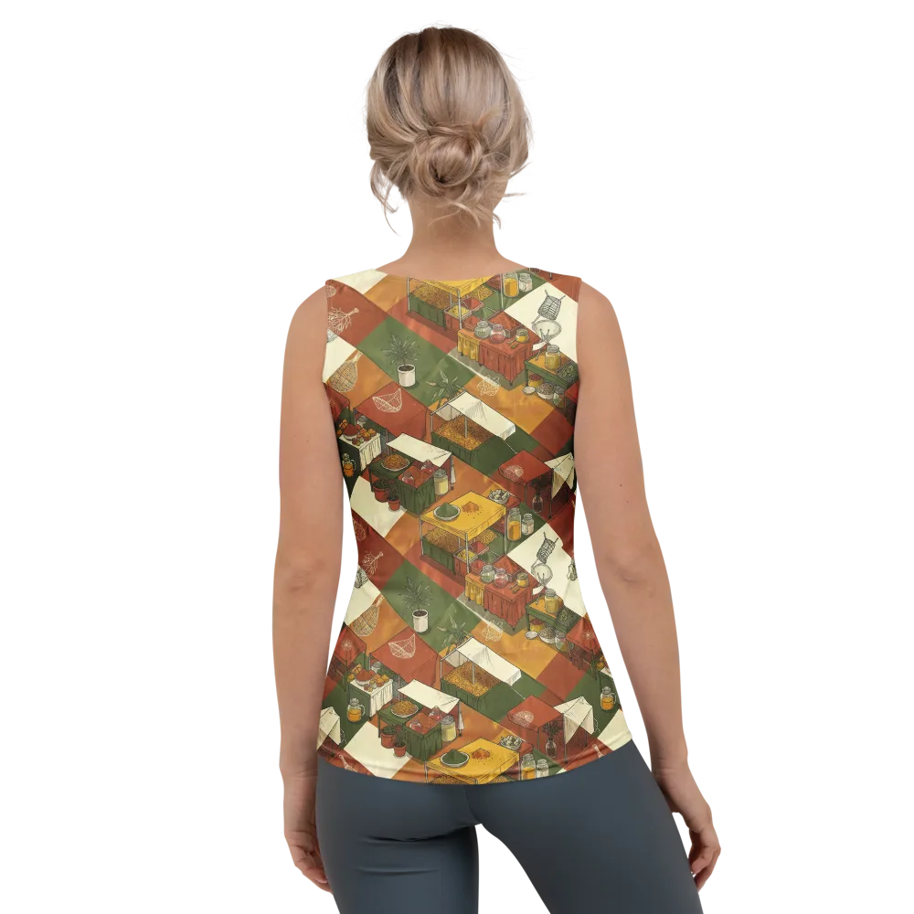 Bazaar Geometry on Women's Tank Top — Back