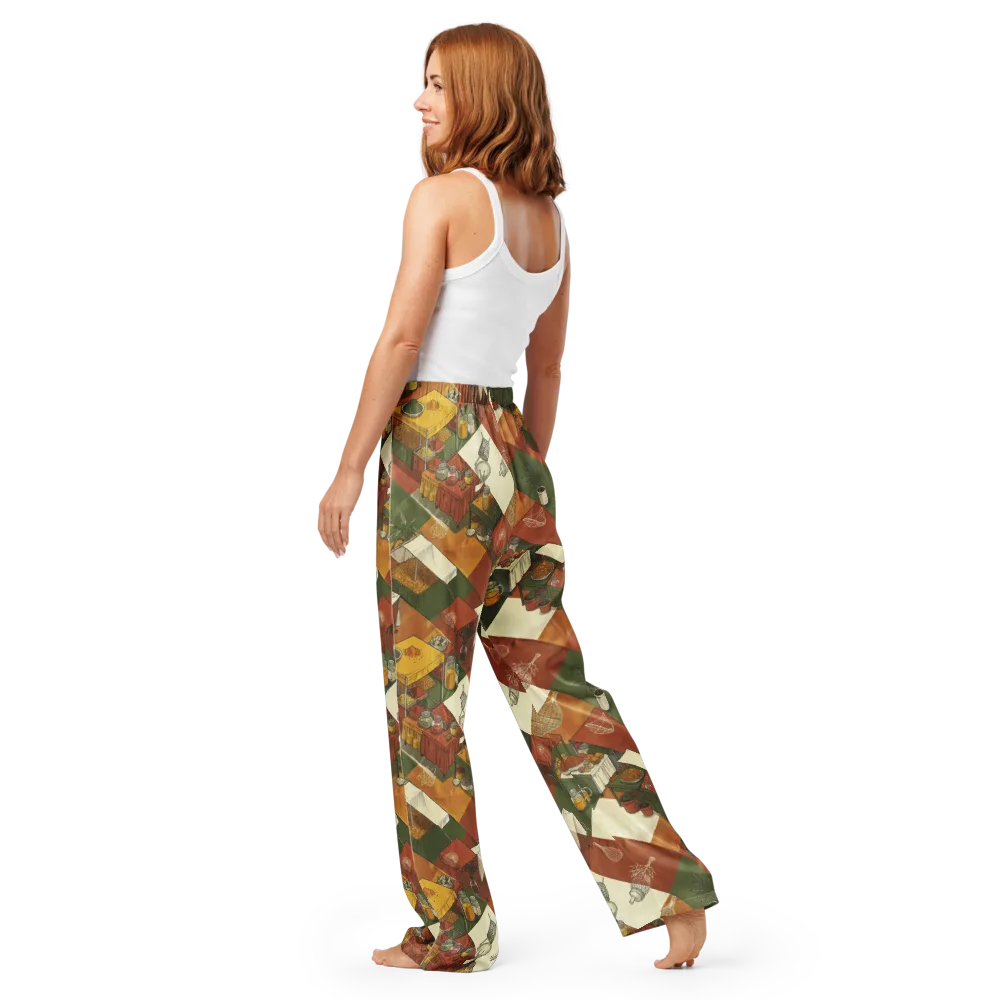 Bazaar Geometry on Women's Pajama Pants — Back