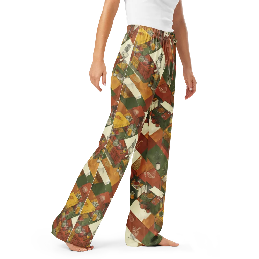 Bazaar Geometry on Women's Pajama Pants — Right Front