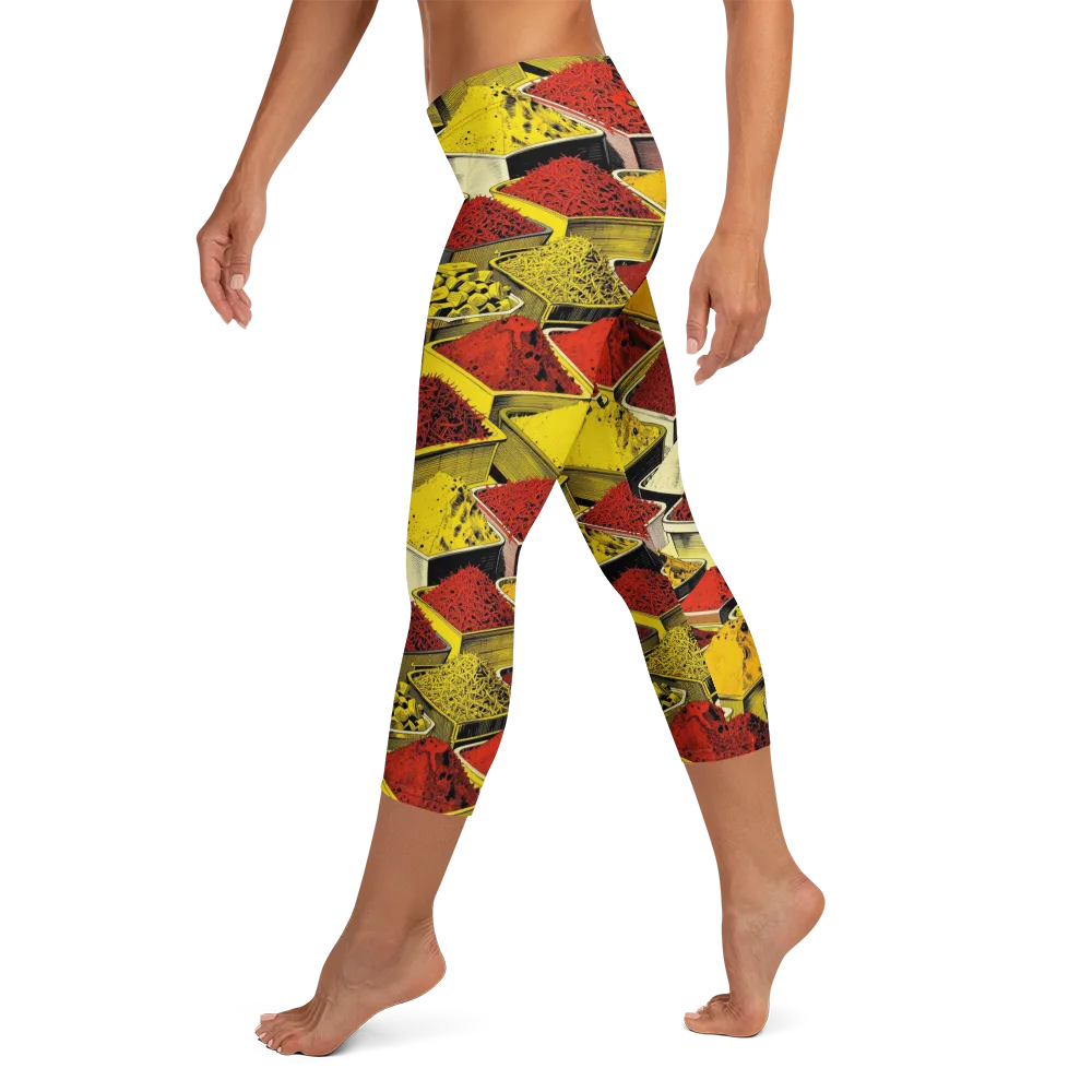 Spice Market Static on Capri Leggings — Left