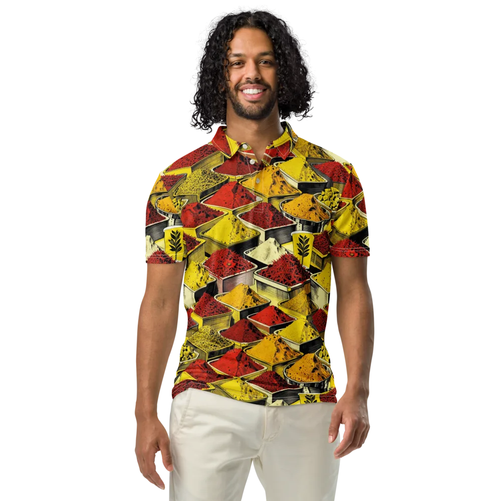 Spice Market Static on Men's Slim Fit Polo Shirt — Front