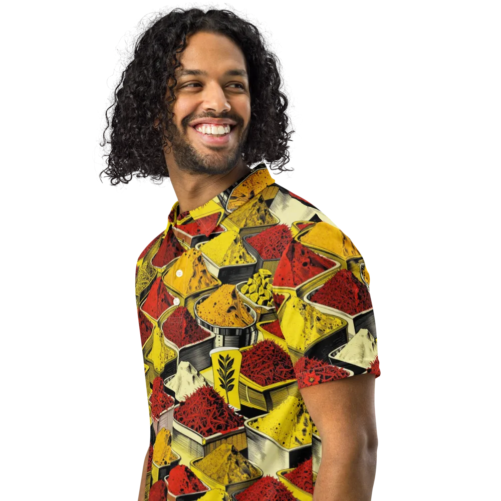 Spice Market Static on Men's Slim Fit Polo Shirt — Left Front