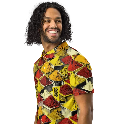 Spice Market Static on a Men's Slim Fit Polo Shirt