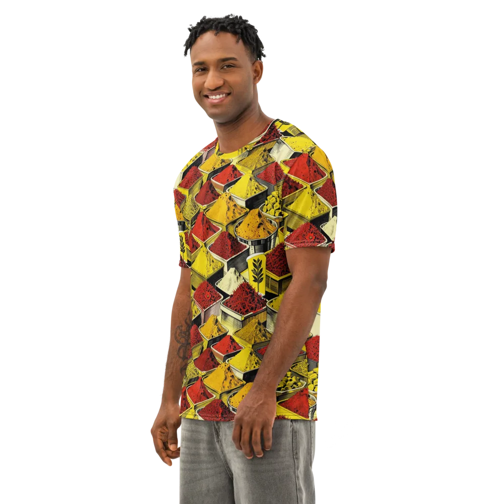 Spice Market Static on Men's Cotton Crew Neck T-Shirt — Left Front