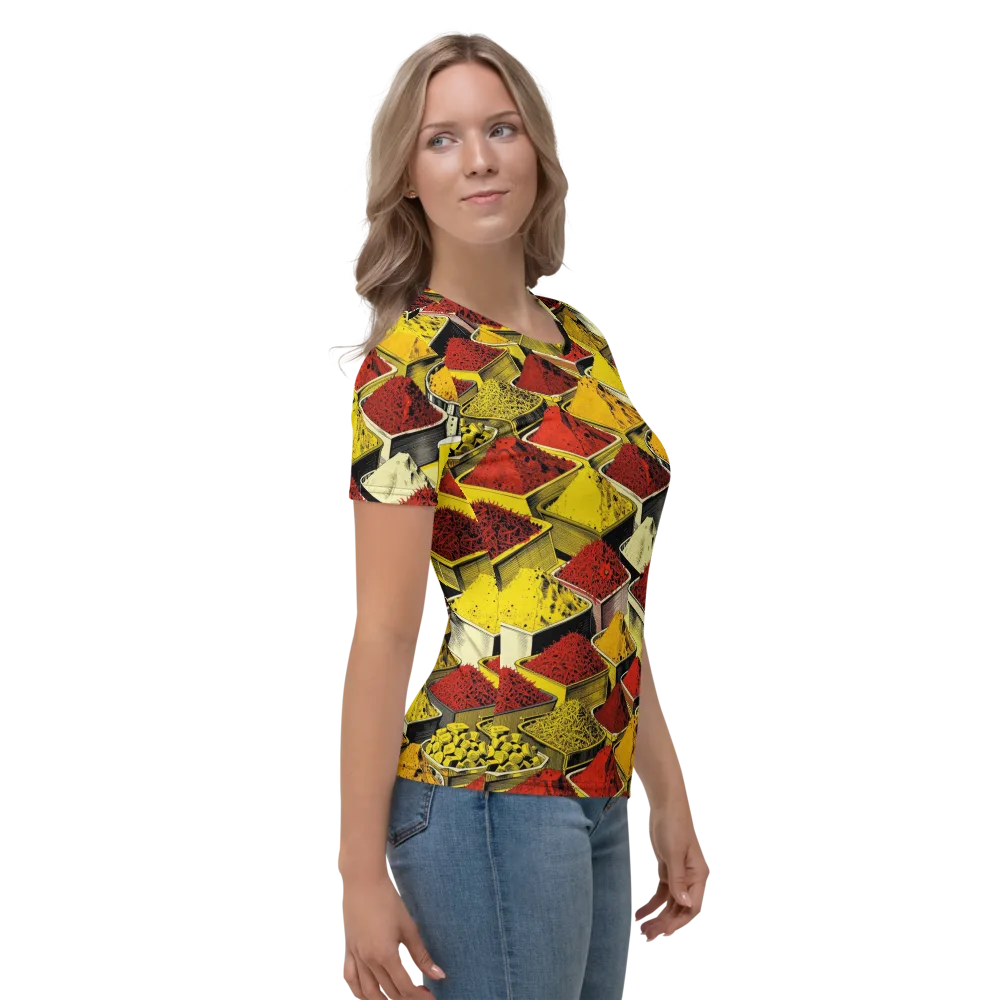 Spice Market Static on Women's Crew Neck T-Shirt — Right