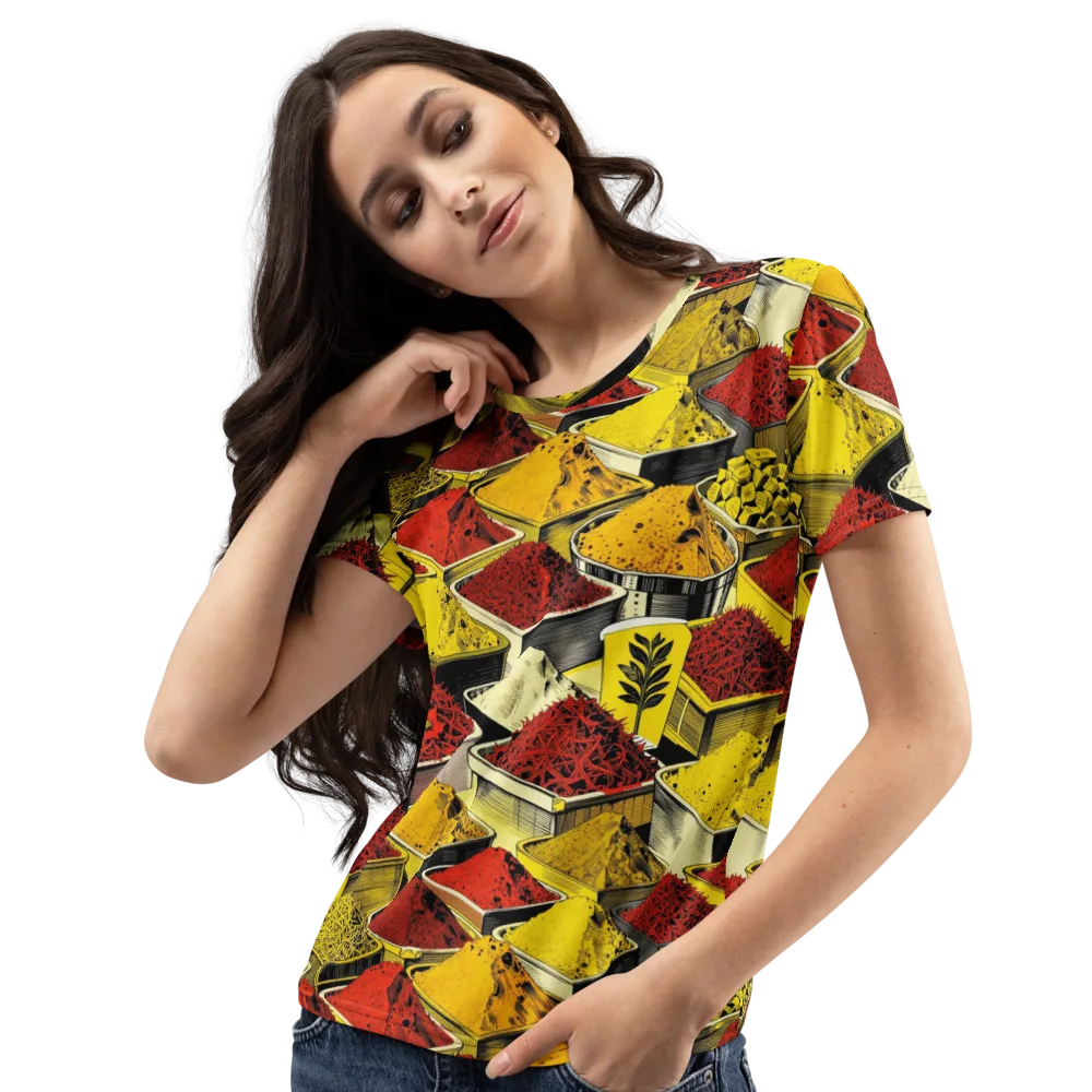 Spice Market Static on Women's Crew Neck T-Shirt — Left Front