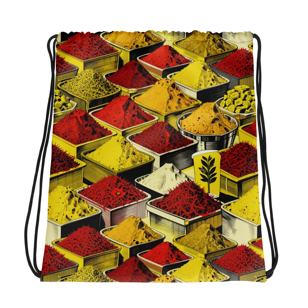 Spice Market Static on Drawstring Bag — Photo