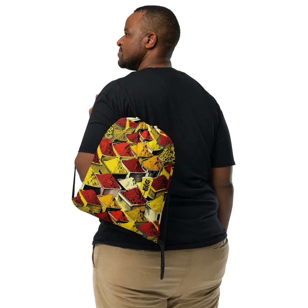 Spice Market Static on Drawstring Bag — Front