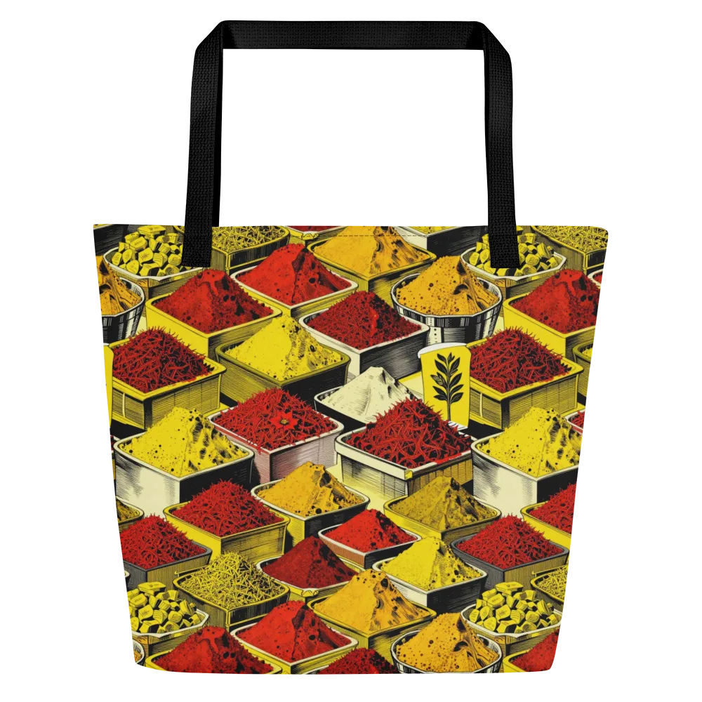 Spice Market Static on Large Tote Bag W/ Pocket — Front