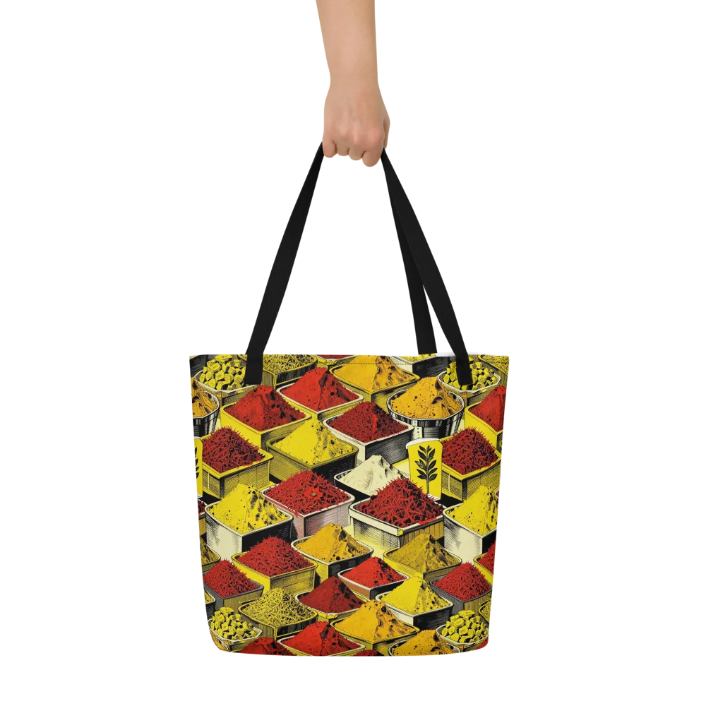 Spice Market Static on Large Tote Bag W/ Pocket — Front