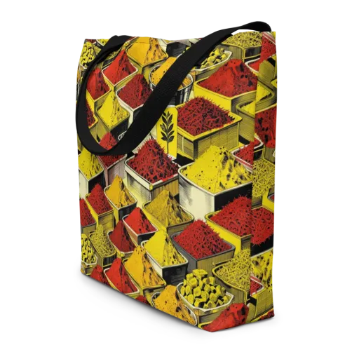 Spice Market Static on a Large Tote Bag W/ Pocket