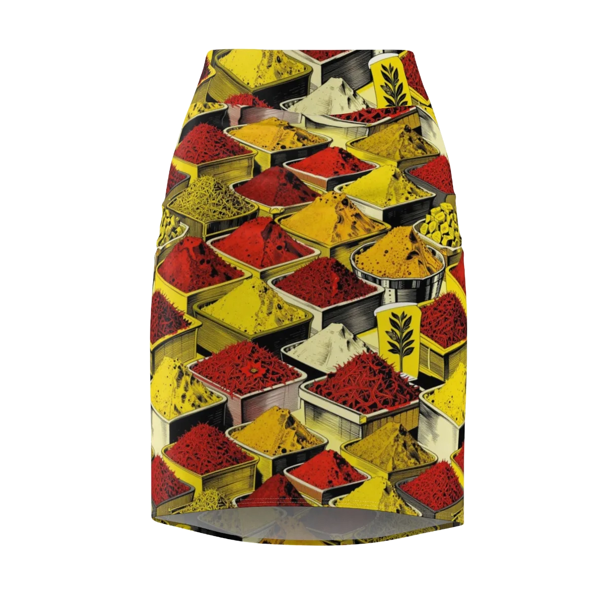 Spice Market Static on Pencil Skirt — Front