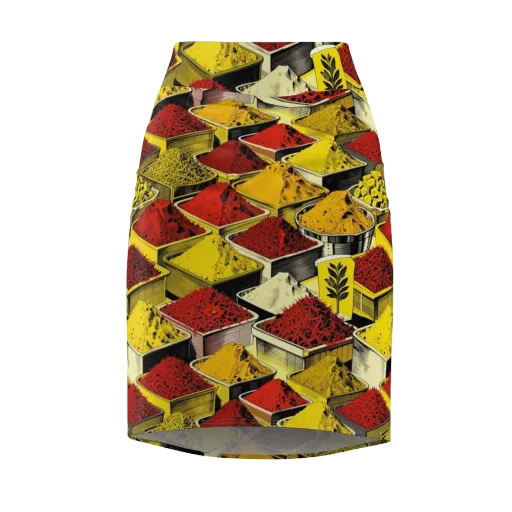 Spice Market Static on a Pencil Skirt