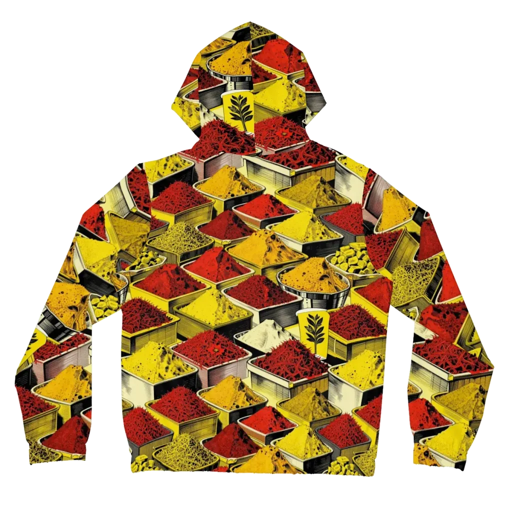 Spice Market Static on Women's Full-Zip Hoodie — Back