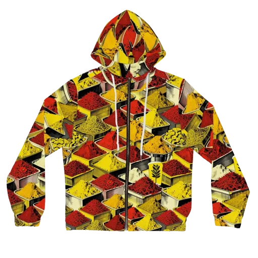 Spice Market Static on a Women's Full-Zip Hoodie