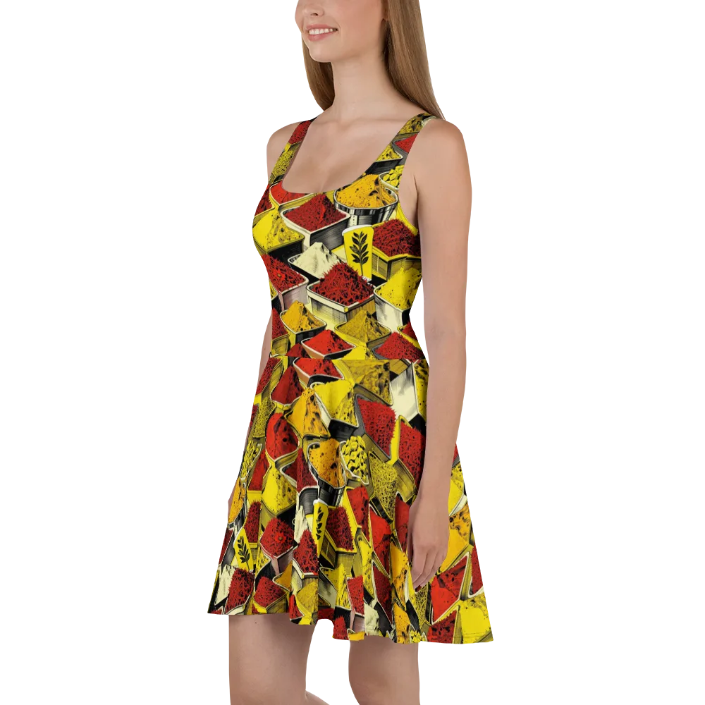 Spice Market Static on Skater Dress — Left