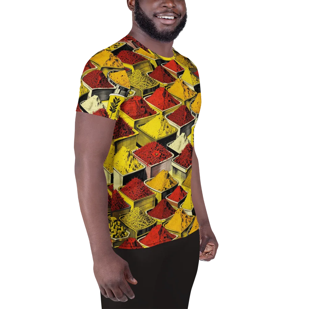 Spice Market Static on Men's Athletic T-Shirt — Right