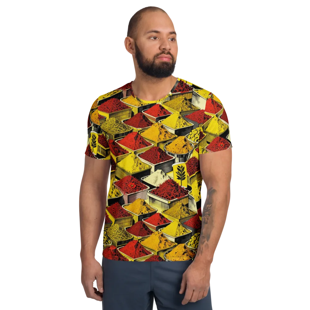 Spice Market Static on Men's Athletic T-Shirt — Front