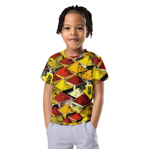 Spice Market Static on a Kids Crew Neck T-Shirt