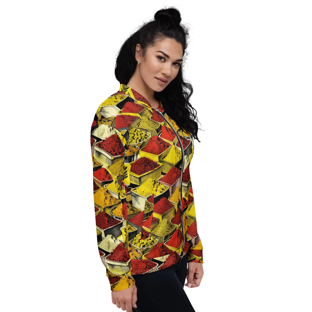 Spice Market Static on Bomber Jacket — Right