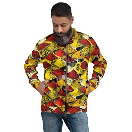 Spice Market Static on a Bomber Jacket