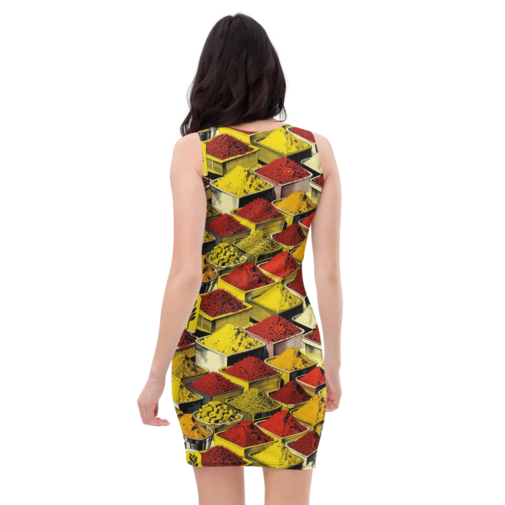 Spice Market Static on Bodycon Dress — Back