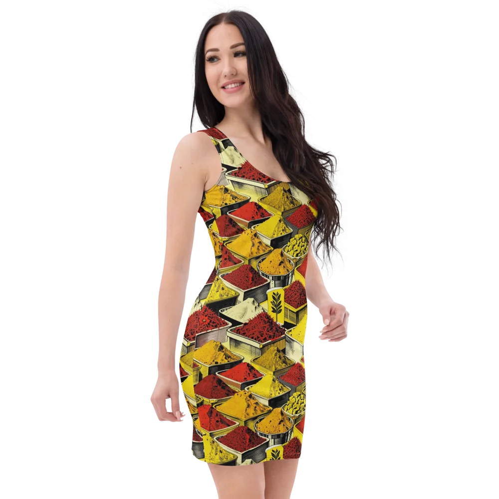Spice Market Static on Bodycon Dress — Right Front