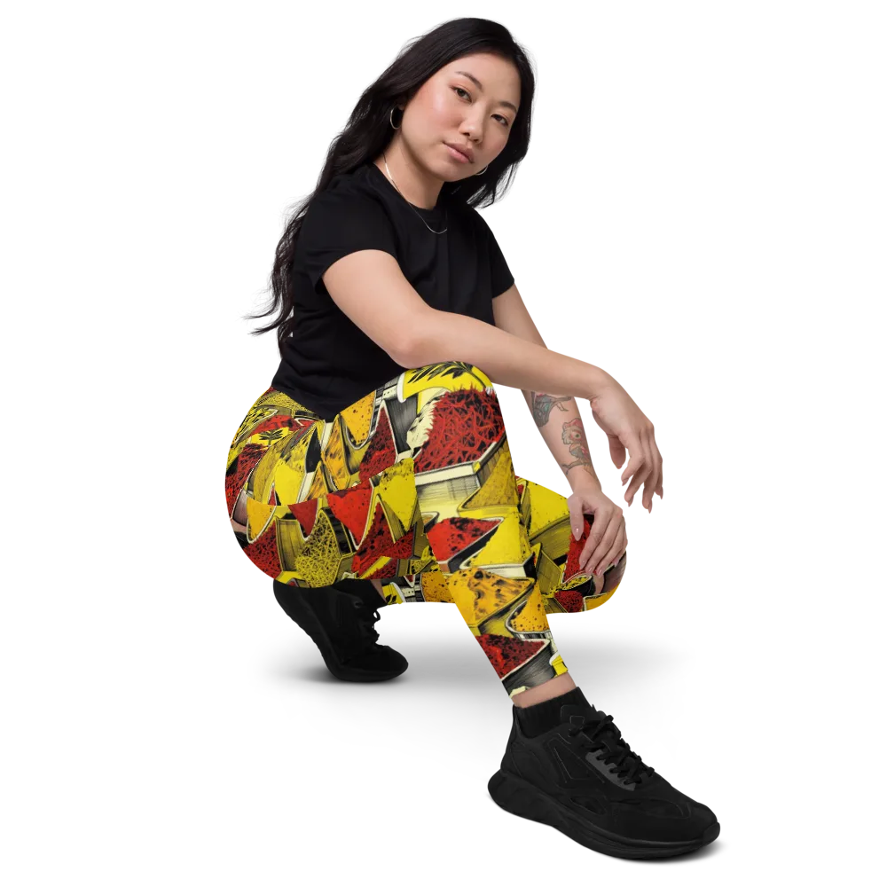 Spice Market Static on Leggings with Pockets — Right Front