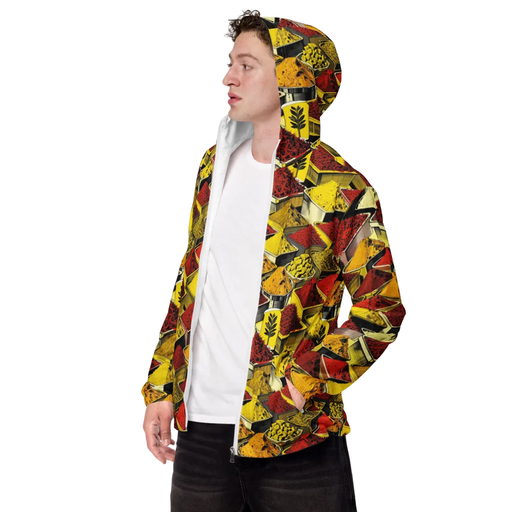 Spice Market Static on Men's Windbreaker — Left Front