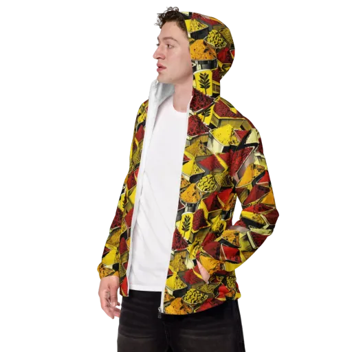 Spice Market Static on a Men's Windbreaker