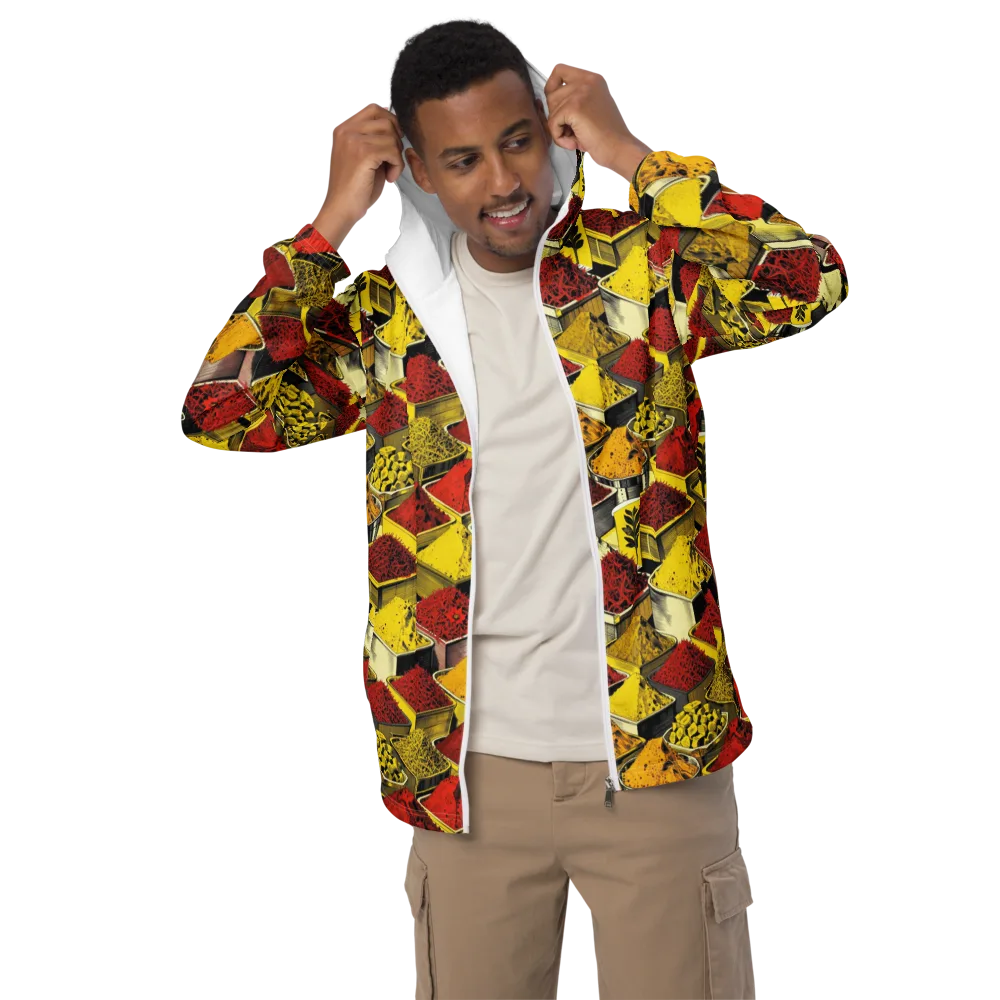 Spice Market Static on Men's Windbreaker — Front