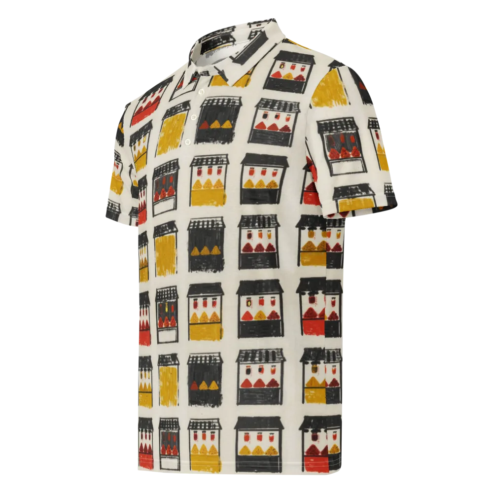 Market Stall Study on Men's Slim Fit Polo Shirt — Left Front