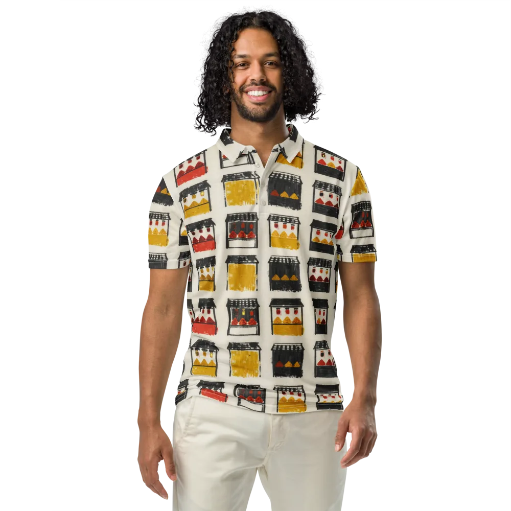 Market Stall Study on Men's Slim Fit Polo Shirt — Front