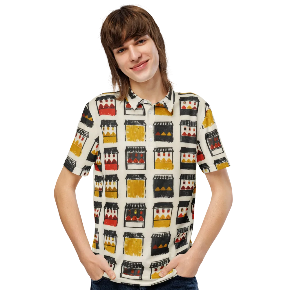 Market Stall Study on Men's Slim Fit Polo Shirt — Front