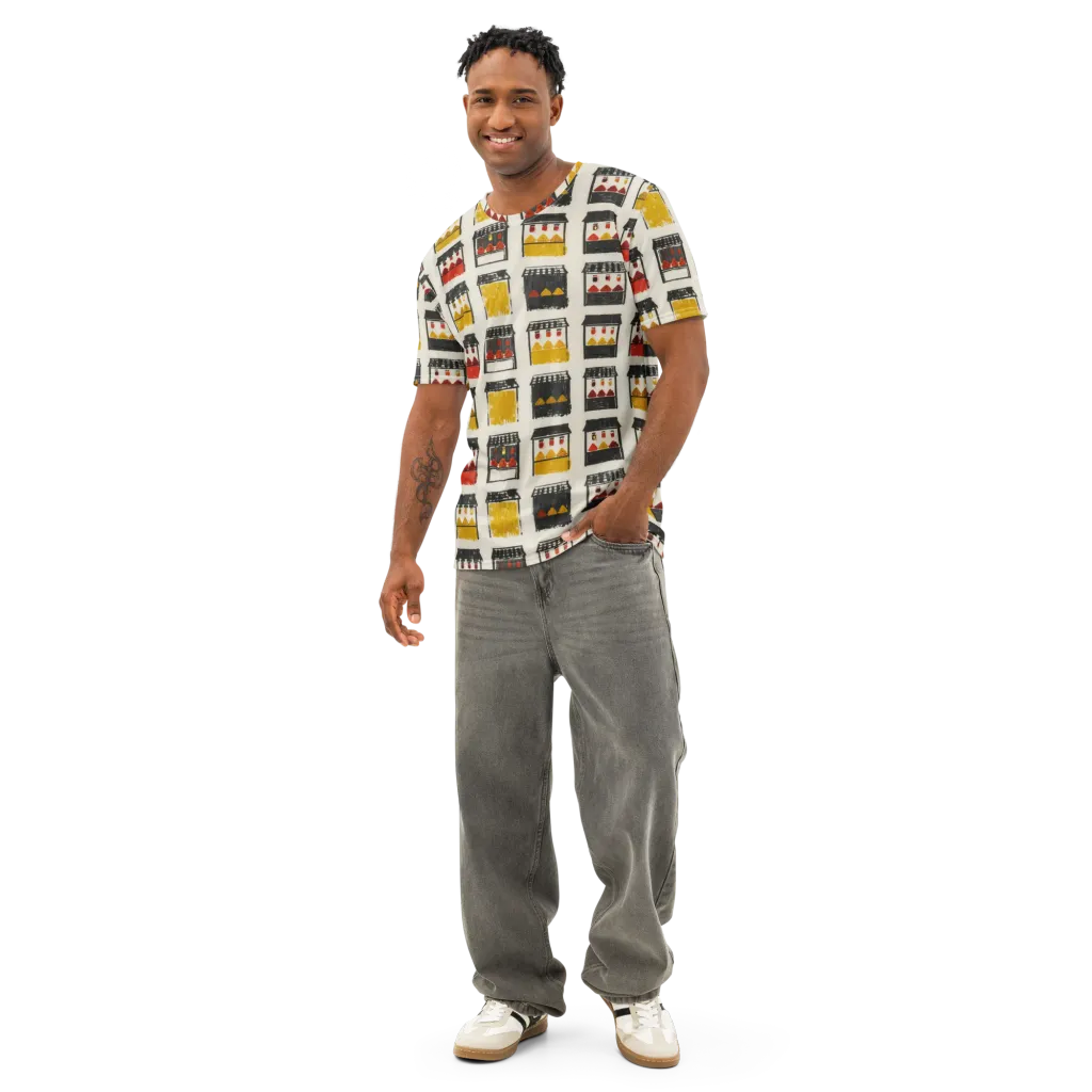 Market Stall Study on Men's Cotton Crew Neck T-Shirt — Front