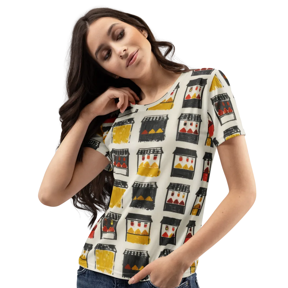 Market Stall Study on Women's Crew Neck T-Shirt — Left Front