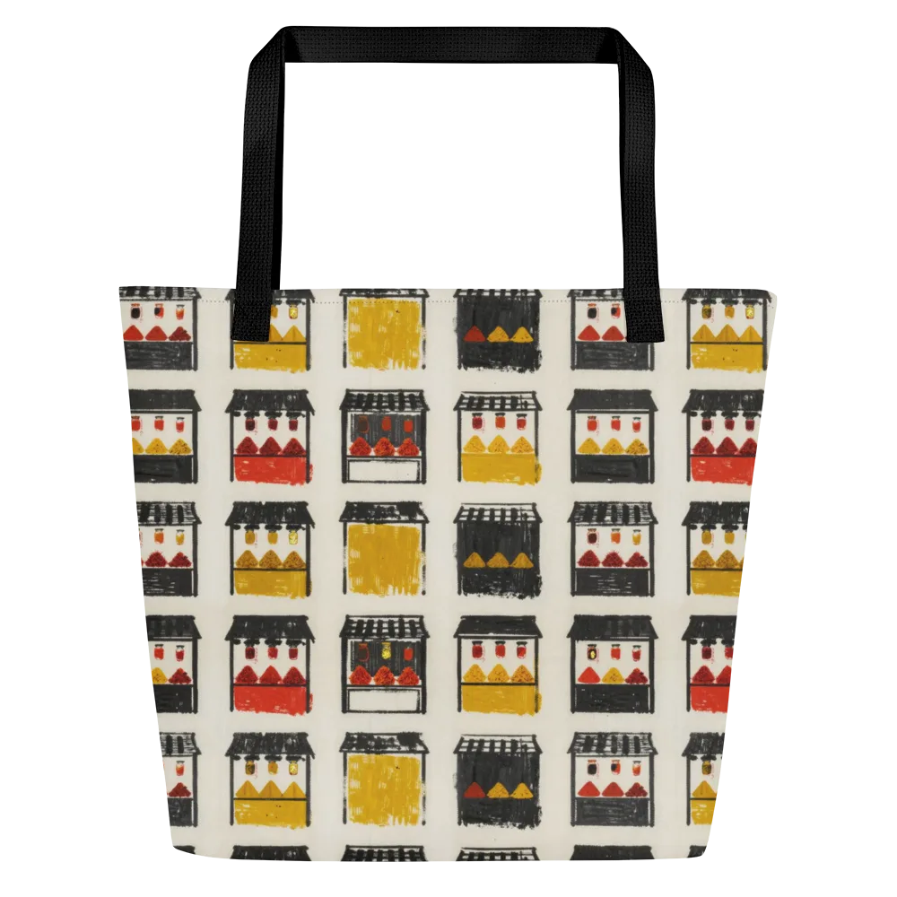 Market Stall Study on Large Tote Bag W/ Pocket — Front