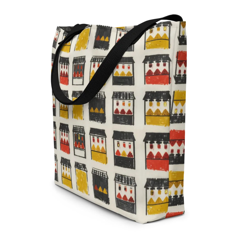 Market Stall Study on Large Tote Bag W/ Pocket — Front