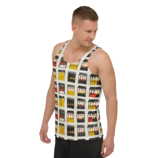 Market Stall Study on a Men's Tank Top